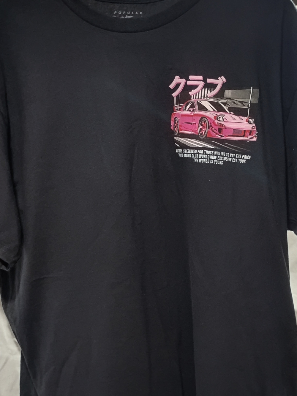 New (NWOT) XL TOKYO RACING CLUB BLACK GRAPHIC TEE BY POPULAR POISON